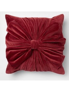 Studio McGee Threshold Velvet Bow Pillow 20" Christmas Target 2025
